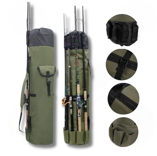 Cylinderformad multifunktionell fiskeförvaringsväska