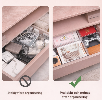 Justerbara lådindelare för flexibel organisering