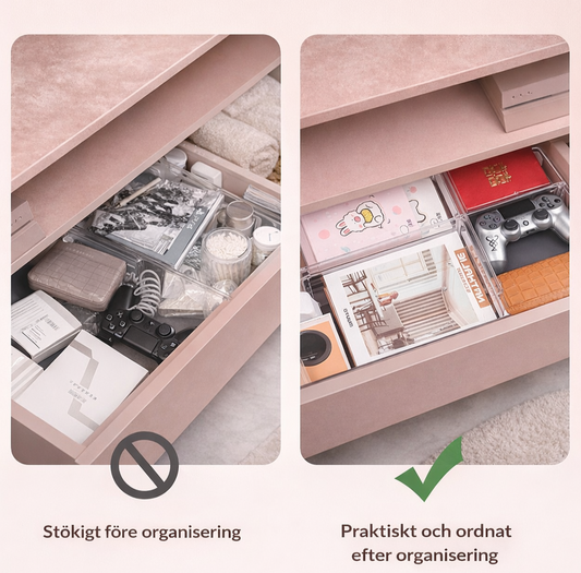 Justerbara lådindelare för flexibel organisering