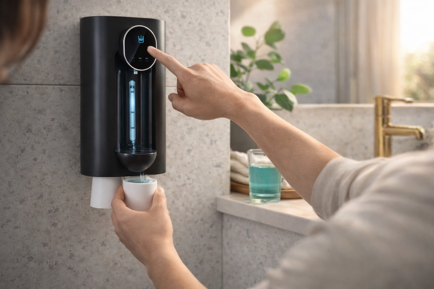 Automatisk munsköljdispenser