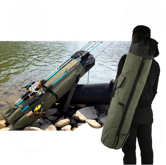 Cylinderformad multifunktionell fiskeförvaringsväska