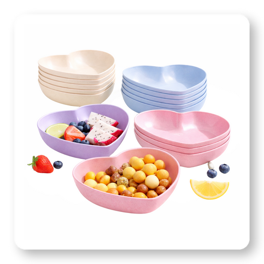 Hjärtformad snacksfat i 5-pack